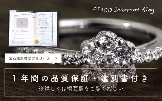 GF011【都留市ふるさと納税】 pt900 ダイヤモンドリング　0.58ct（RP_MR-016）