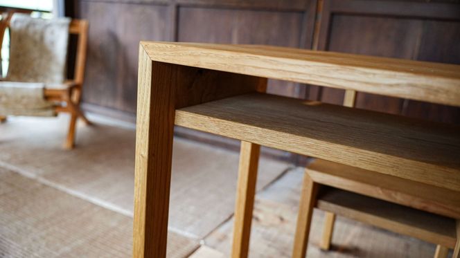 山梨県産材のがくしゅう机 シンプル 無垢 シンプル 学習机 作業机 木目 