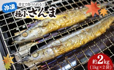 極小 さんま 2kg 1kg×2袋 冷凍 サンマ 秋刀魚 こぶり 骨まで食べられる 【kouyou006】