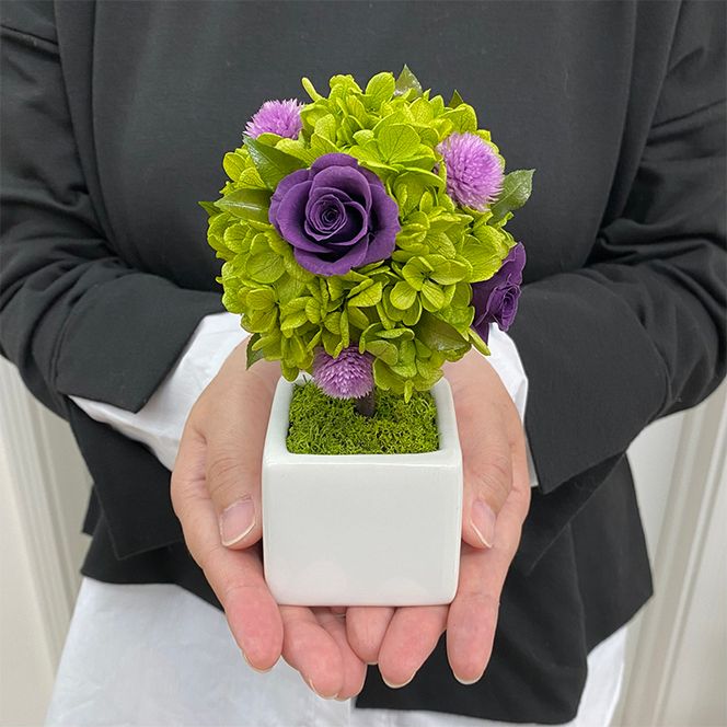 AJ188-1 プリザーブドフラワー【プティシュシュ/パープル】春日部市 シュガーパイン