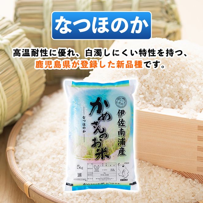B5-01 選べる！かめさんのお米(計15kg・5kg×3袋) 令和7年産 ひのひかり、なつのほか2品種の伊佐米から3袋【Farm-K】