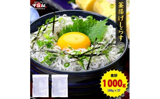 a10-807　甲羅組 天然 釜揚げしらす 約500g 2袋 合計 約1kg