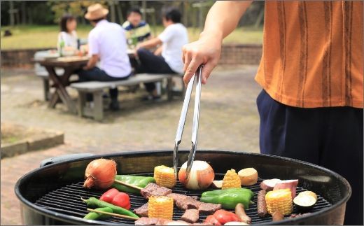 家族や友人と楽しめるバーベキューセット（焼肉・牛肉バーグ・牛肉ソーセージ・牛串）キャンプ、BBQ、パーティー、アウトドアにどうぞ　NH00023