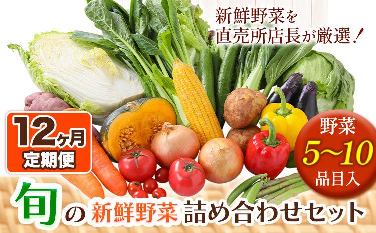 [12ヶ月定期便]旬の新鮮野菜詰め合わせセット 野菜5〜10品目入 青空市きらり[お申込み月の翌月から出荷開始]岡山県 矢掛町 野菜 野菜詰め合わせ トマト きゅうり アスパラガス 玉ねぎ リーキ 送料無料 ---osy_cakystei_24_86000_mo12num_s---