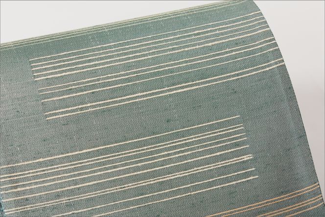 丹後の藤布　京袋帯「古代藤糸段文」　濃い青　FY00078