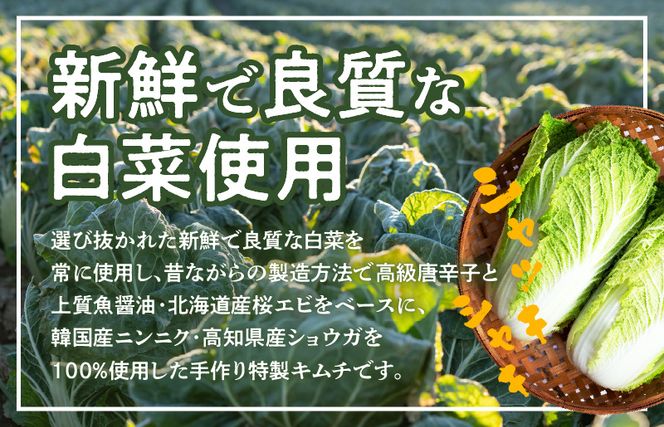 G2779 定期便 白菜キムチ 1kg × 3回【毎月配送コース 高評価 人気 惣菜 きむち 漬物 韓国グルメ おつまみ 家計応援 お楽しみ 福袋】