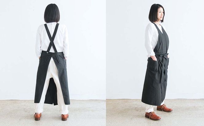 カシュクールエプロン_オーガニックコットン 草木染め S-UW-A08A