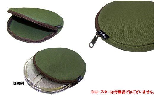 [R226] oxtos 帆布キャンピングロースターケース 丸型 【カーキ】