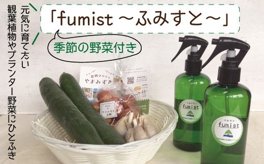 [数量限定]四万十産 天然由来の活性剤「fumist〜ふみすと〜」300ml×2本セット(季節の安心野菜つき