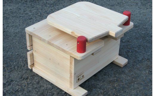 099H2118 手作り木製姫鏡台2段ワイドミラー