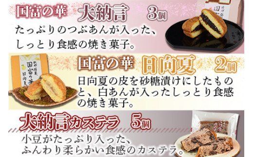 ＜国富の華＆大納言カステラセット 3種類 合計10個＞2か月以内に順次出荷【a0359_ak_x1】