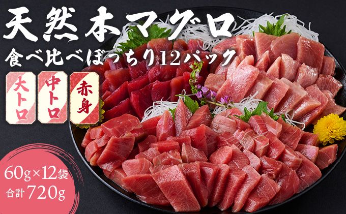 [ 天然本まぐろ ]大トロ 中トロ 赤身 [ぼっちりパック]合計720g(60g×12パック ) 食べ比べ 天然まぐろ 本マグロ まぐろ マグロ 鮪 大とろ 中とろ 切り落とし 刺身 魚介類 海鮮 魚 海産物 魚貝 高知県 小分け 大とろ 簡単 調理 惣菜 訳あり 不揃い 冷凍 送料無料 室戸 mgr