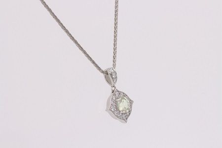 【SJ-85】Pt999　ライトイエロー非加熱サファイアダイヤモンドネックレス　AQ-172