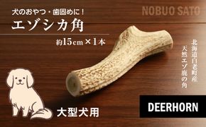  犬のおやつ・歯固めに！エゾシカ角 約15cm×1本（大型犬用） BO011