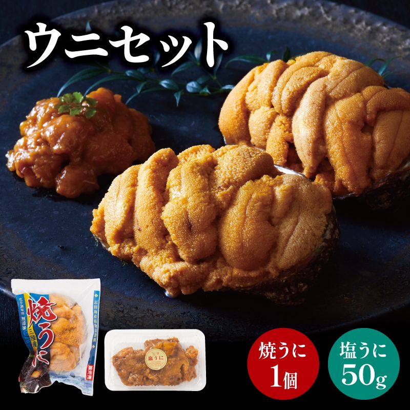 塩うに 焼うに セット 三陸産 雲丹 冷凍[56500410_1]