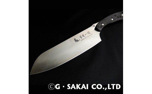 H170-01 紫電一閃 ZDP-189 カーボン柄 三徳包丁 ネコver