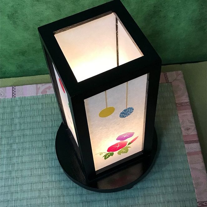 030D096 着物生地で作ったおしゃれな行灯（あんどん） おしゃれな四季
