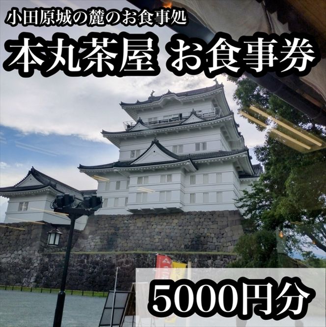 194-2638　小田原城の麓のご飯屋さん　本丸茶屋御食事券 5000円分【 お食事券 神奈川県 小田原市 】