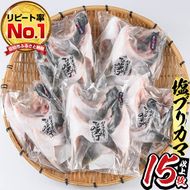 ひもの丸丁の塩ブリカマ（3～4枚入り）×５パック 大分県産 国産 ブリ ぶり 鰤 養殖ブリ 鰤かま 冷凍 大分県 佐伯市【DH148】【(株)ネクサ】