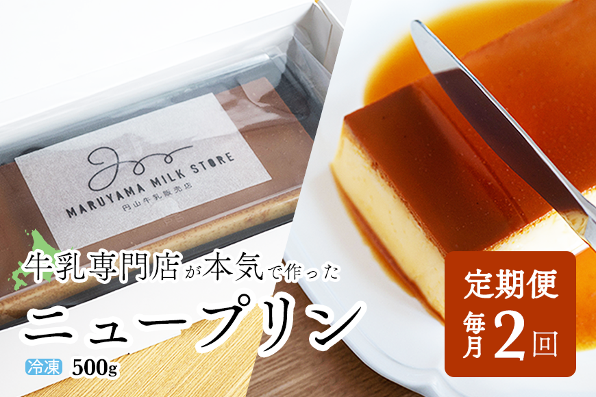 [定期便]濃厚プリン New Pudding(ニュープディング)(500g×1本)×2ヶ月[be152-0931-100-2](プリン 乳製品 スイーツ 北海道 別海町 定期便 2ヶ月 2ヵ月 2か月 2回