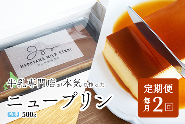 [定期便]濃厚プリン New Pudding(ニュープディング)(500g×1本)×2ヶ月[be152-0931-100-2](プリン 乳製品 スイーツ 北海道 別海町 定期便 2ヶ月 2ヵ月 2か月 2回