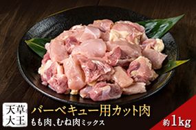 天草大王 バーベキュー用カット肉 1kg 熊本県産 【幻の地鶏】玉東町 もも肉 むね肉《60日以内に出荷予定(土日祝除く)》---dg_fasodbbq_60d_r7_13000_1kg---