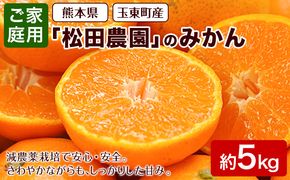 みかん ご家庭用『松田農園』ご家庭用みかん 約5kg(S-2Lサイズ) たっぷり 【日付指定不可】 予約受付中 フルーツ 秋 旬 約5kg 熊本県玉名郡玉東町『松田農園』 こだわり ミカン！ちょこっと 訳あり《11月上旬-1月下旬頃出荷》---sg_mtdmikan_ak111_r7_7500_5kg---