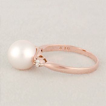 アコヤ真珠　パール リング 8.5mm K10PG （15001）　BR-24