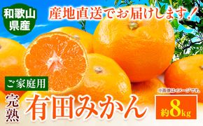 みかん ご 家庭用 完熟 有田みかん 約 8kg 有田マルシェ《11月上旬-1月中旬頃出荷》 和歌山県 日高町 みかん 有田みかん 柑橘 フルーツ 完熟 送料無料 訳あり みかん 蜜柑 ミカン 柑橘---wsh_arm25_a111_24_12000_8kg---