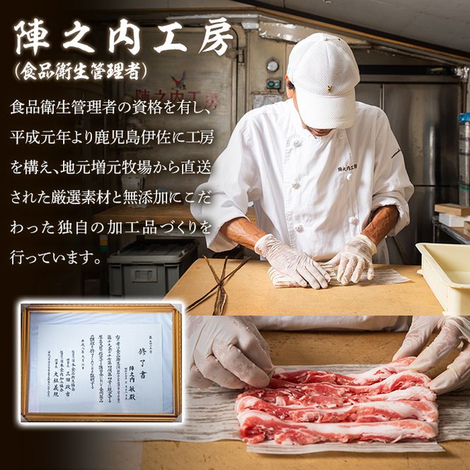 isa273 ＜毎月数量限定＞鹿児島黒豚を贅沢に使った3点セット(3種・合計750g)【陣之内工房(食品衛生管理者)】