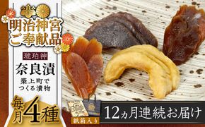 【全12回定期便】【明治神宮ご奉献品】奈良漬 「琥珀漬」730g 紙箱入り 《築上町》【有限会社奈良漬さろん安部】奈良漬 奈良漬け ギフト 贈り物 贈答[ABAE039]