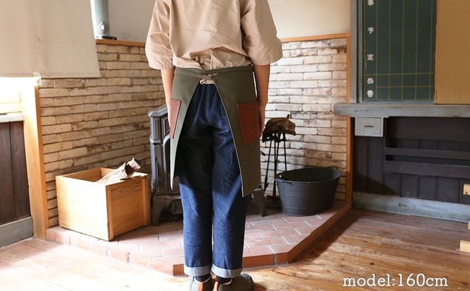 ふるさと納税 服 岡山県 西粟倉村 TAN-PAN ／ サイズ 130cm（オリーブ） S-UY-A22A オリーブ エプロン カーキ Z-UW-190A（岡山県英田郡西粟倉村） | ふるさと