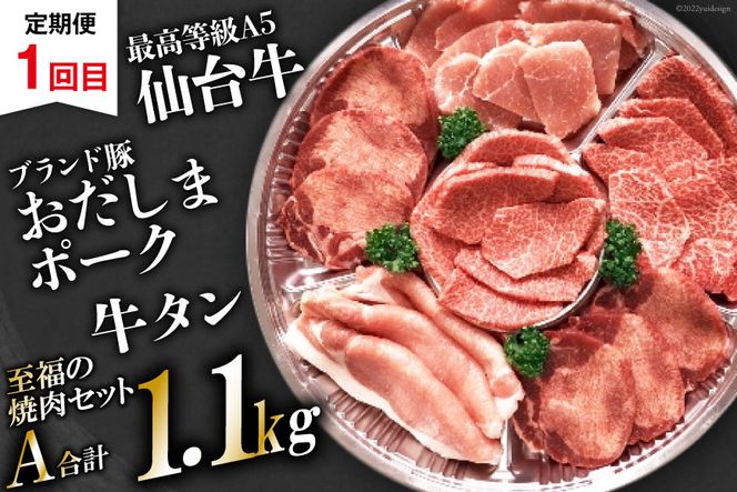 【2回 定期便 】至福の焼肉セットAB《隔月1回お届け》[ 仙台牛 牛タン 焼肉 牛肉 豚肉] / 関精肉畜産 / 宮城県 加美町 [44580901]