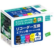 エコリカ【エプソン用】 RDH-4CL互換リサイクルインク 4色パック（型番：ECI-ERDH-4P） epson リサイクル インク 互換インク カートリッジ インクカートリッジ カラー オフィス用品 プリンター インク 山梨県 富士川町