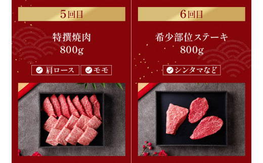 神戸牛 定期便「ファーストクラス」（定期便全6回 総量5600g）冷凍発送 ふるさと納税で贈る至福の味わい！自慢の神戸牛をご自宅で堪能しませんか？ 大人気 ふるさと納税 しゃぶしゃぶ すき焼き 焼肉 ステーキ 特選 キャンプ バーベキュー 年末年始 お盆 パーティー ごちそう 和牛 国産 熱田 神戸BEEF 神戸ビーフ 但馬牛 但馬 神戸 兵庫県 香美町 香住 村岡 小代 和牛セレブ 58-25