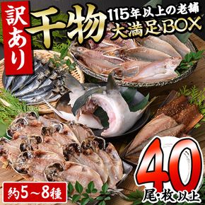 ＜訳あり＞ 干物大満足BOX(40尾以上・5-8種)セット 干物 みりん干し あじ アジ かます カマス ブリ ブリカマ さば いわし たい 鯵 鰤 鯖 鯛 丸干し 開き 魚 海鮮 冷凍 詰め合わせ 簡単調理【AQ68】【株式会社　やまろ渡邉】