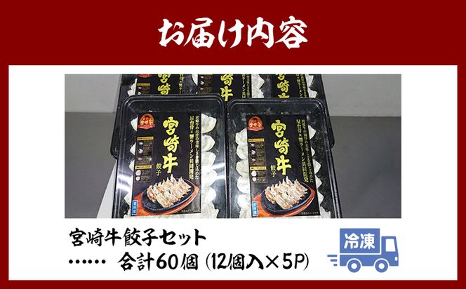 宮崎牛餃子セット　12個入り/5パックセット　合計60個_M165-001