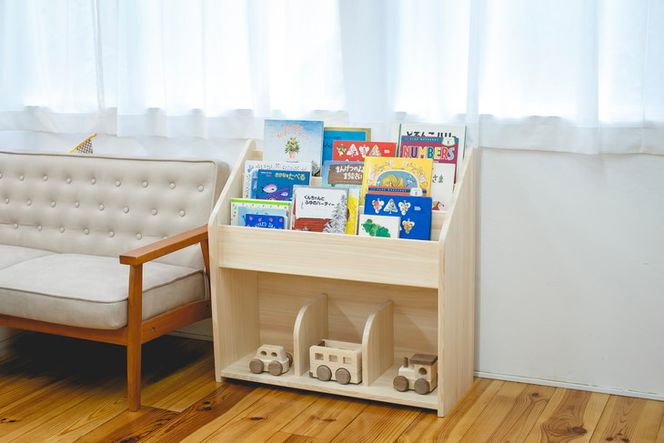 木製家具 絵本棚【檜のおもちゃ ＩＫＯＮＩＨ】 ≪桧 家具 ヒノキ ひのき 木育 知育≫