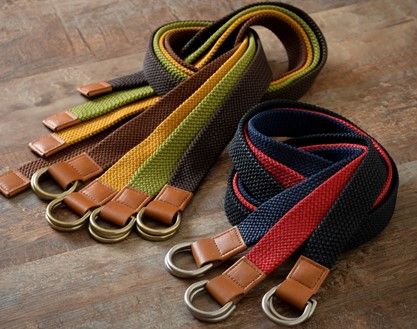 [P028] 組紐ベルト「CLVER」ダブルD（30mm）　紺