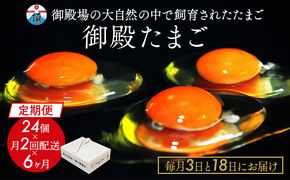 【定期便6ヶ月】《毎月3日と18日にお届け》御殿たまご 赤たまご 24個入×月2回（破損保障含む）もみがら入 ｜ 卵 タマゴ 玉子 たまごかけご飯 生卵 鶏卵 卵焼き 国産 御殿場産 ※北海道・沖縄・離島への配送不可