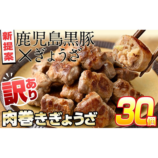 【訳あり・業務用】お肉屋さんの黒豚肉巻餃子 計30個(10個入×3袋) a0-172 