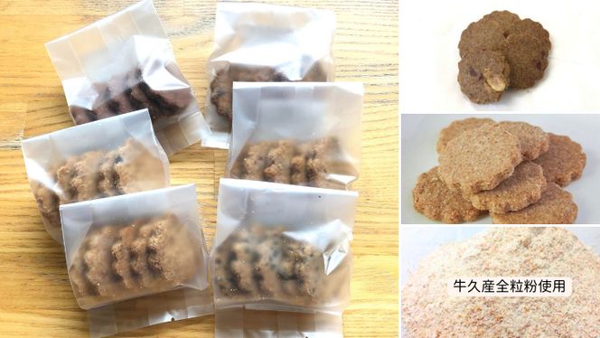 茨城県 牛久市産 小麦粉 使用 全粒粉 の クッキー 6種 ( 30袋 ) セット 詰合せ 全粒粉 クッキー 焼き菓子 お菓子 スイーツ ココア チョコ ごま みそ 落花生 子ども おやつ おつまみ [BD008us]