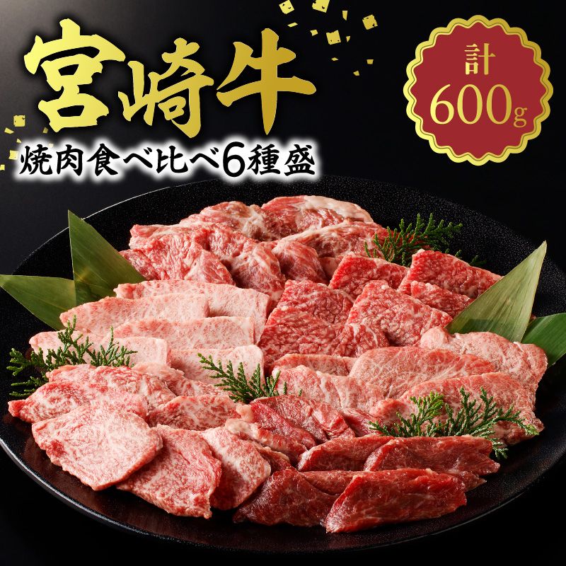 宮崎牛焼肉食べ比べ6種盛600g