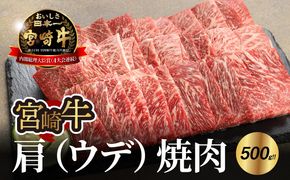 ＜宮崎牛 肩（ウデ） 焼肉500ｇ＞ K18_0017_5