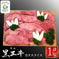 isa294 鹿児島県産黒毛和牛 伊佐黒王牛カタスライス！(計1kg・500g×2パック) 伊佐ブランド牛の極上の味をご堪能下さい！【プラン・ビー】