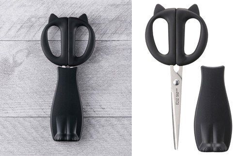 H7-173 ◇貝印 Nyammy ねこのキッチンハサミ【ケース付】（DH-2721）