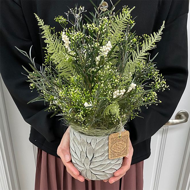 AJ170-1 プリザーブドフラワー【クロエ/グレージュ】春日部市 シュガーパイン