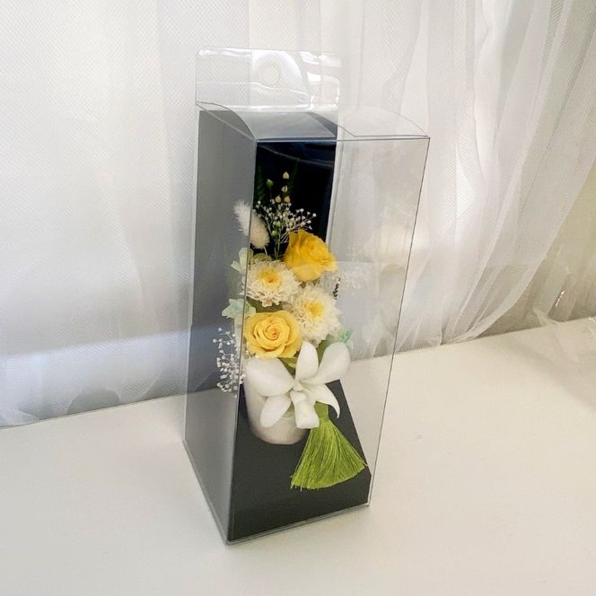 AJ015-1 プリザーブドフラワーアレンジ 【心音(ここね)/ 柚子】春日部市 シュガーパイン