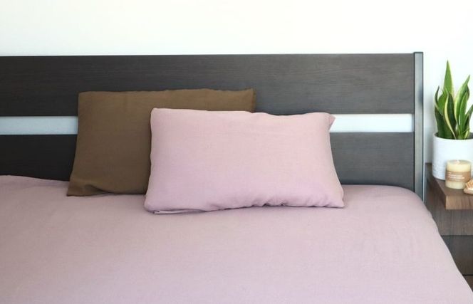 G1937 【tissu de coton/ダブルガーゼ】泉州南部織 シングルフラットシーツ 1枚（くすみ桜）