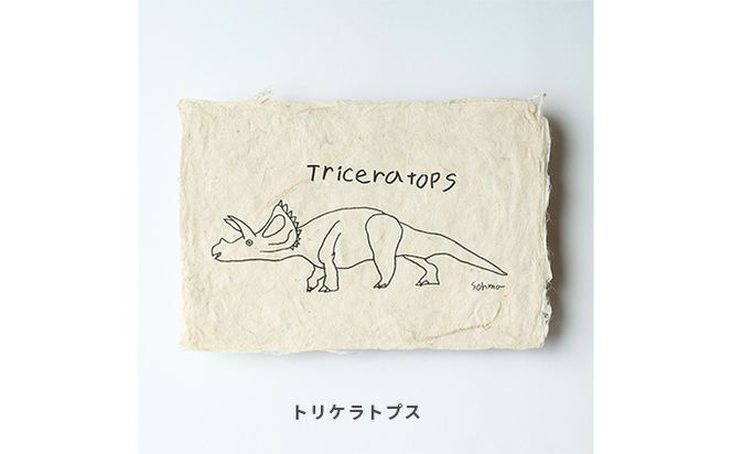 【奏華舎】土佐和紙カード＆染紙封筒セット（恐竜 / アソート３種）